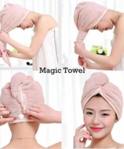 Dry Hair Cap Super Absorbent Quick-drying Shower Cap Solid Color Wipe Hair Towel (random Colors)