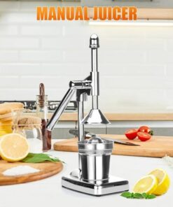 Manual Juicer, Stainless Steel Hand Press Citrus Presser With Stainless Steel Cup