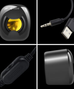 Kisonli A-202 Compact Stereo USB 2.0 PC Speakers with Deep Bass and AUX Input